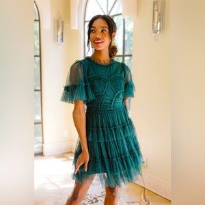 *SOLD* Ivy City Co Short Whimsical Dress in Emerald